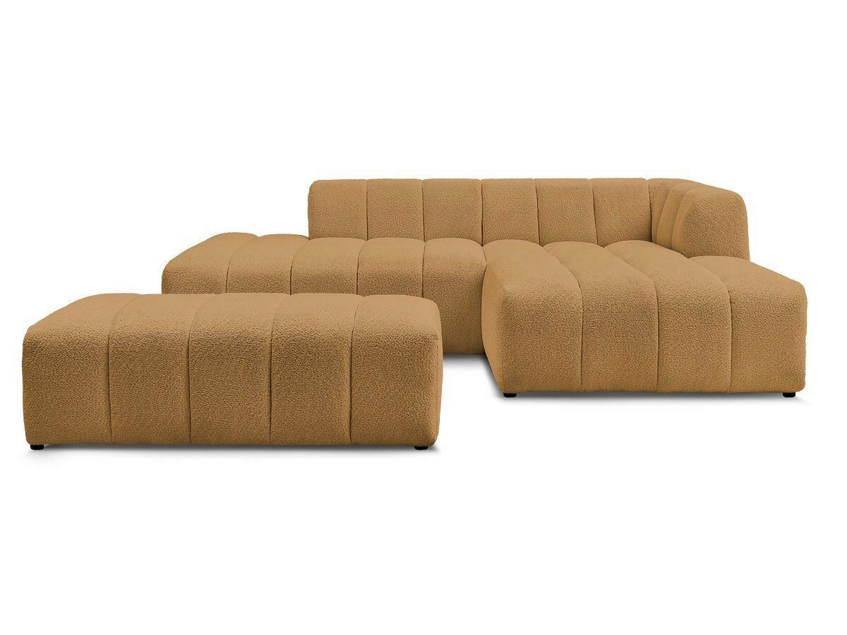 ECKSOFA  ANNECY Gelb Bouclé  - Gelb/Schwarz, MODERN, Kunststoff/Textil (262/170cm)
