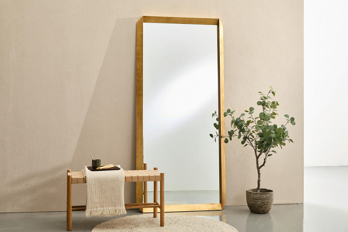 WANDSPIEGEL 90/190/5 cm    in rechteckig  - Goldfarben, Design, Glas/Holzwerkstoff (90/190/5cm) - Novel