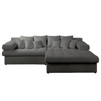 ECKSOFA Naomi in Chenille Anthrazit Rückenkissen  284/243 cm  - Anthrazit/Schwarz, Design, Kunststoff/Textil (284/243cm) - P & B