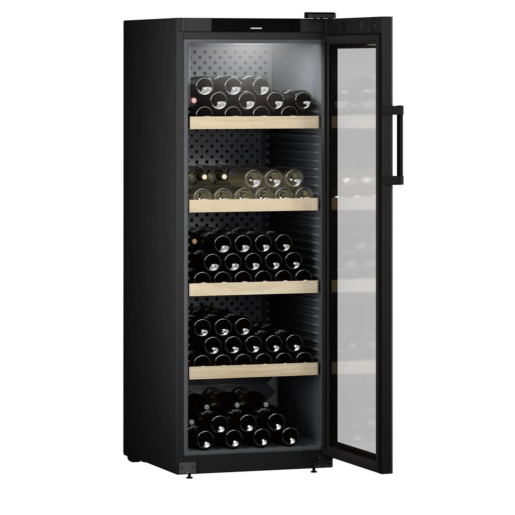 WEINKÜHLSCHRANK WPbl 5001  - Schwarz, Basics, Glas/Holz (59,7/168,4/76,3cm) - Liebherr