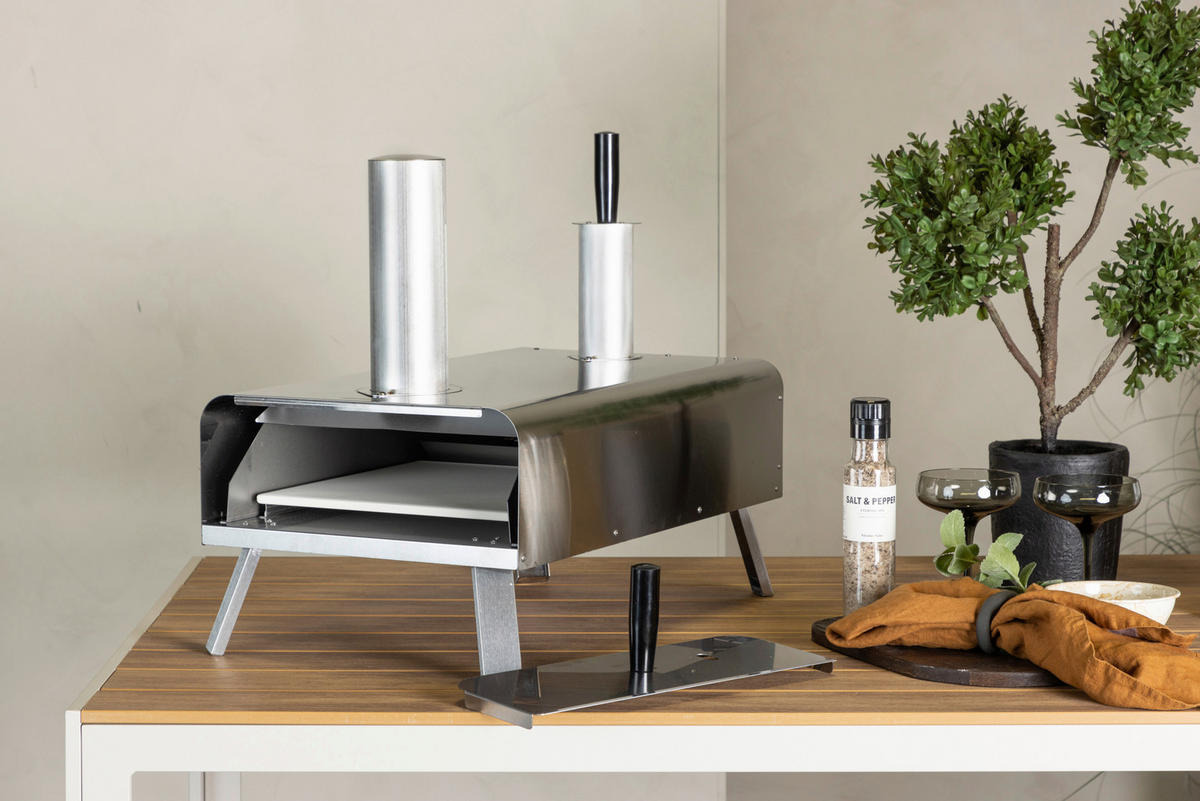 PIZZAOFEN  - Silberfarben, KONVENTIONELL, Metall (85.8/49.9/37cm) - Gardenson