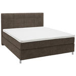 BOXSPRINGBETT 200/200 cm  in Braun  - Chromfarben/Braun, KONVENTIONELL, Kunststoff/Textil (200/200cm) - Voleo