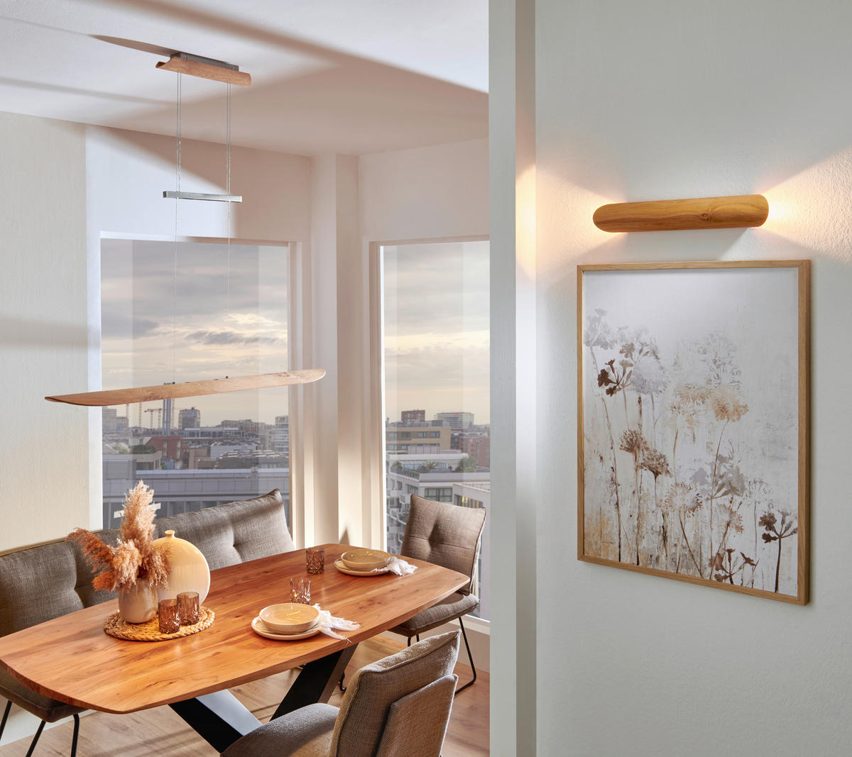 LED-HÄNGELEUCHTE 120/18/80-160 cm  - Natur, Holz (120/18/80-160cm) - Waldwelt