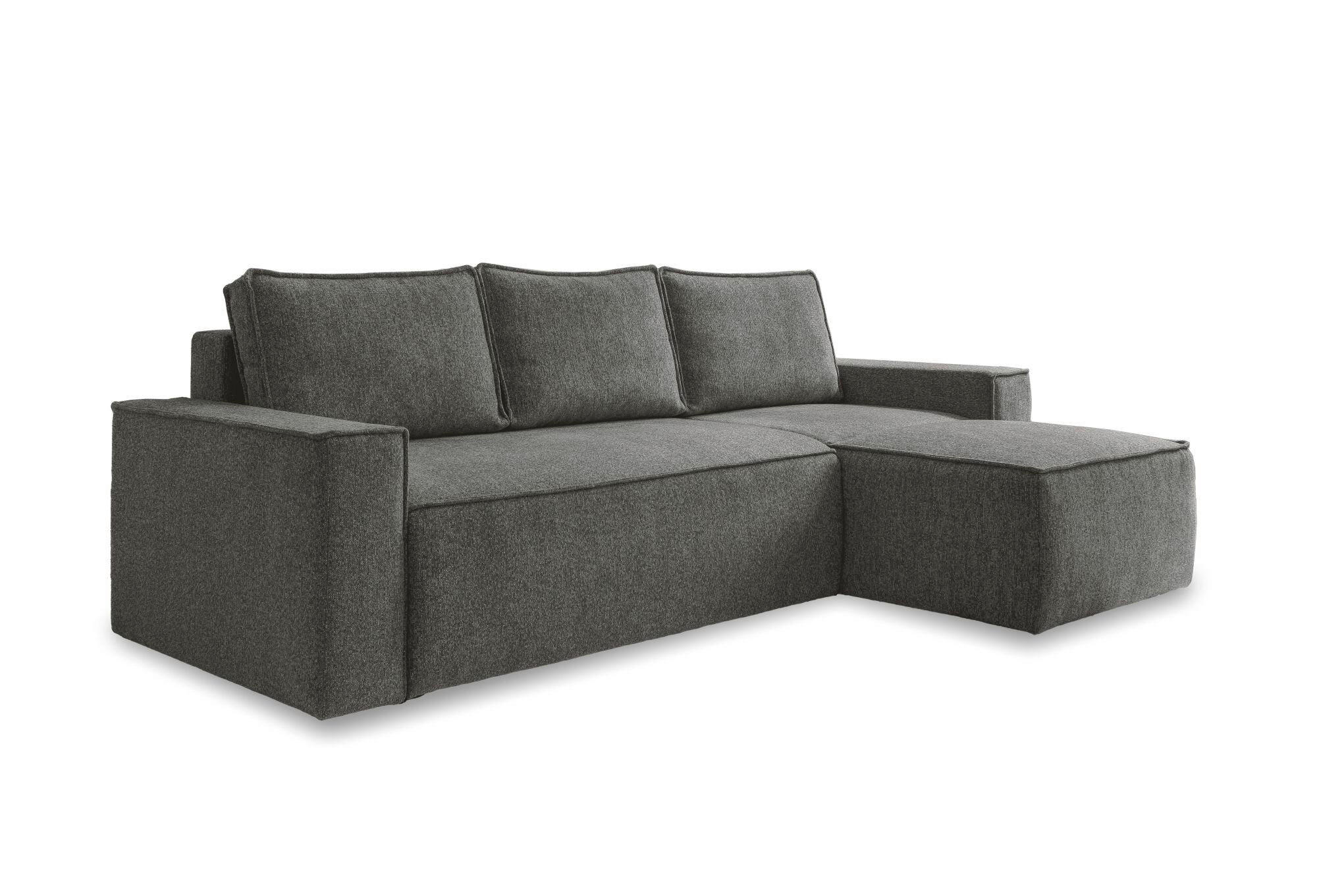 ECKSOFA  in Dunkelgrau  250/156 cm  - Dunkelgrau/Schwarz, Design, Kunststoff/Textil (250/156cm) - MID.YOU