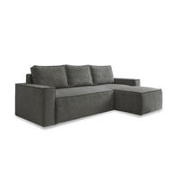ECKSOFA Dunkelgrau  - Weiss/Dunkelgrau, Design, Kunststoff/Textil (250/156cm) - MID.YOU