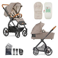 KOMBIKINDERWAGEN  FX4 Swing Set  Taupe-Cognac-Herzchen gold  - Taupe/Goldfarben, Basics, Textil (100/55/130cm) - Gesslein