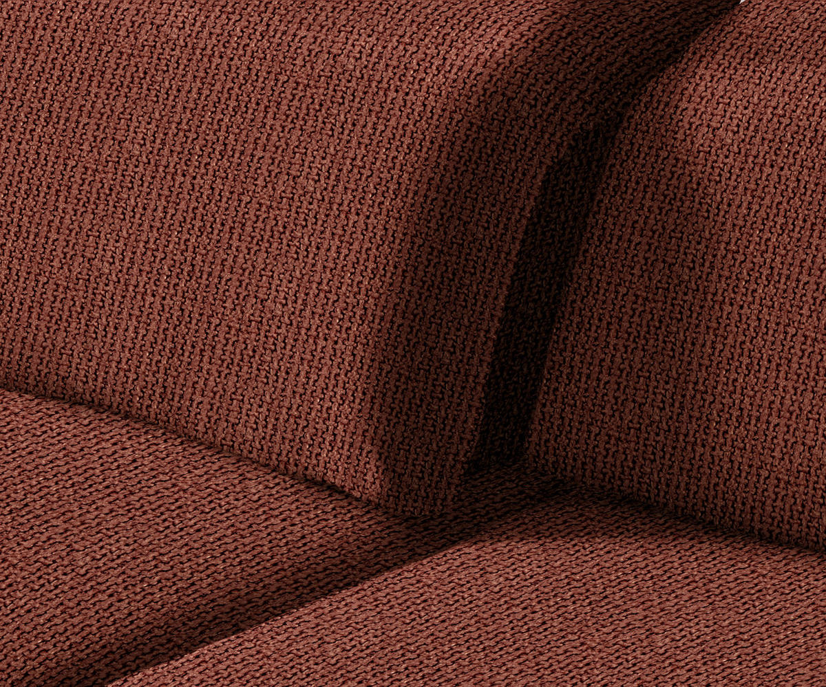 ECKSOFA in Webstoff Rostfarben  - Rostfarben/Schwarz, Design, Textil/Metall (180/289cm) - Stylife