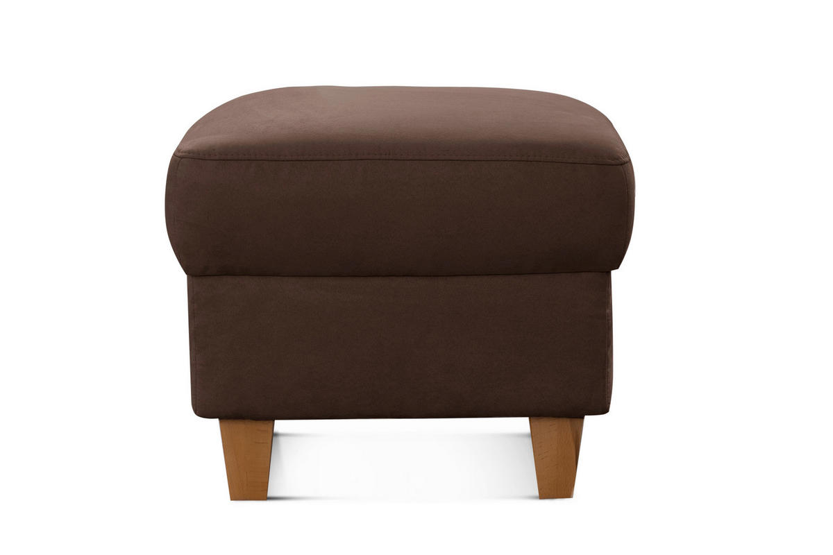 HOCKER in Textil Dunkelbraun  - Eichefarben/Dunkelbraun, Konventionell, Holz/Textil (58/48/58cm) - Sit & More