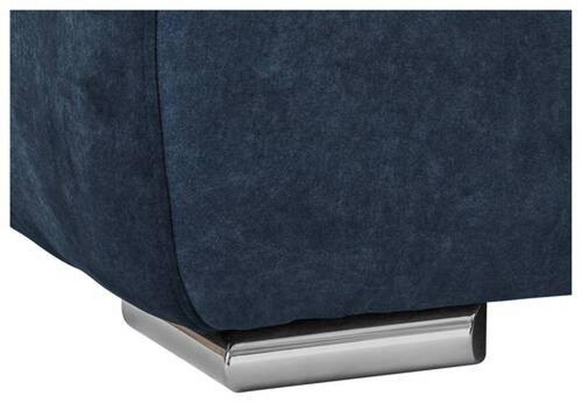 ECKSOFA in Velours Dunkelblau  247/247 cm  - Chromfarben/Dunkelblau, KONVENTIONELL, Kunststoff/Textil (247/247cm) - Carryhome