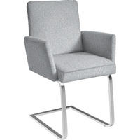 ARMLEHNSTUHL  in Stahl Chenille  - Chromfarben/Hellgrau, Design, Textil/Metall (56/92/60cm) - Dieter Knoll