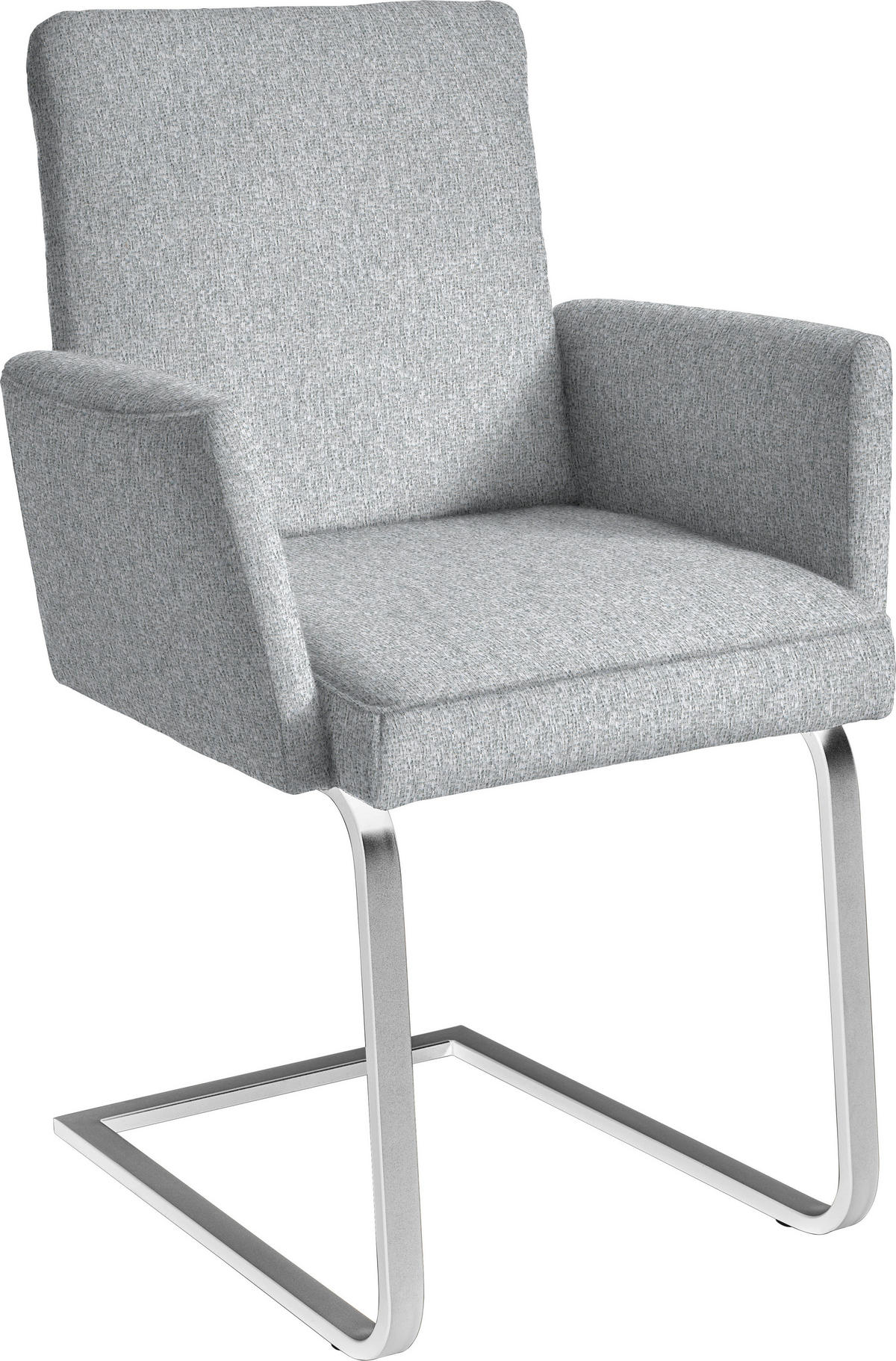 ARMLEHNSTUHL  in Stahl Chenille  - Chromfarben/Hellgrau, Design, Textil/Metall (56/92/60cm) - Dieter Knoll