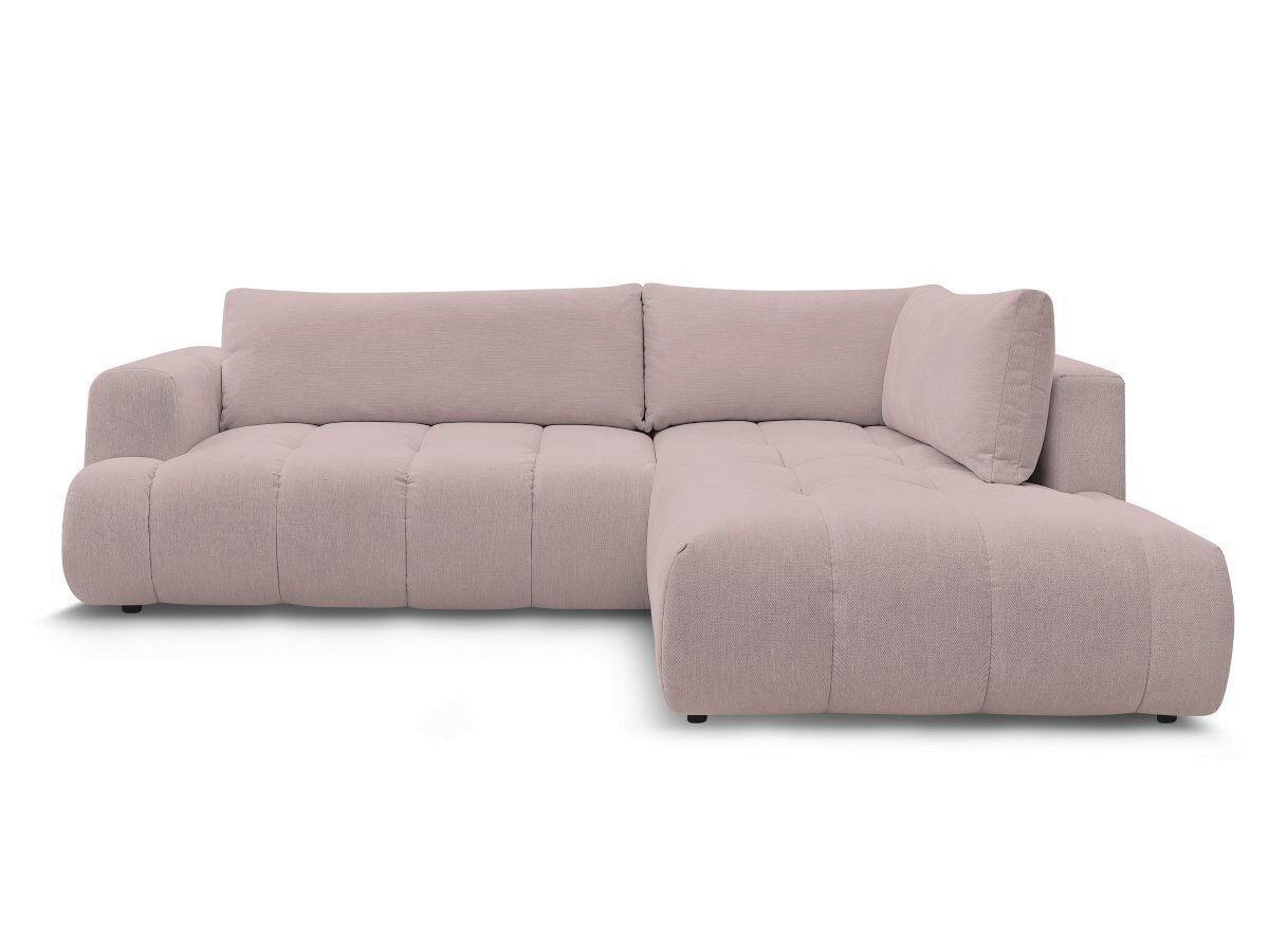 ECKSCHLAFSOFA FUJI Leinenoptik Pink  inkl.  - Pink/Schwarz, MODERN, Kunststoff/Textil (282/204cm)