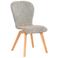 STUHL  in beflockt Echtleder pigmentiert Holz, Textil, Leder  - Eichefarben/Braun, Design, Leder/Holz (48/91/61cm) - Bert Plantagie