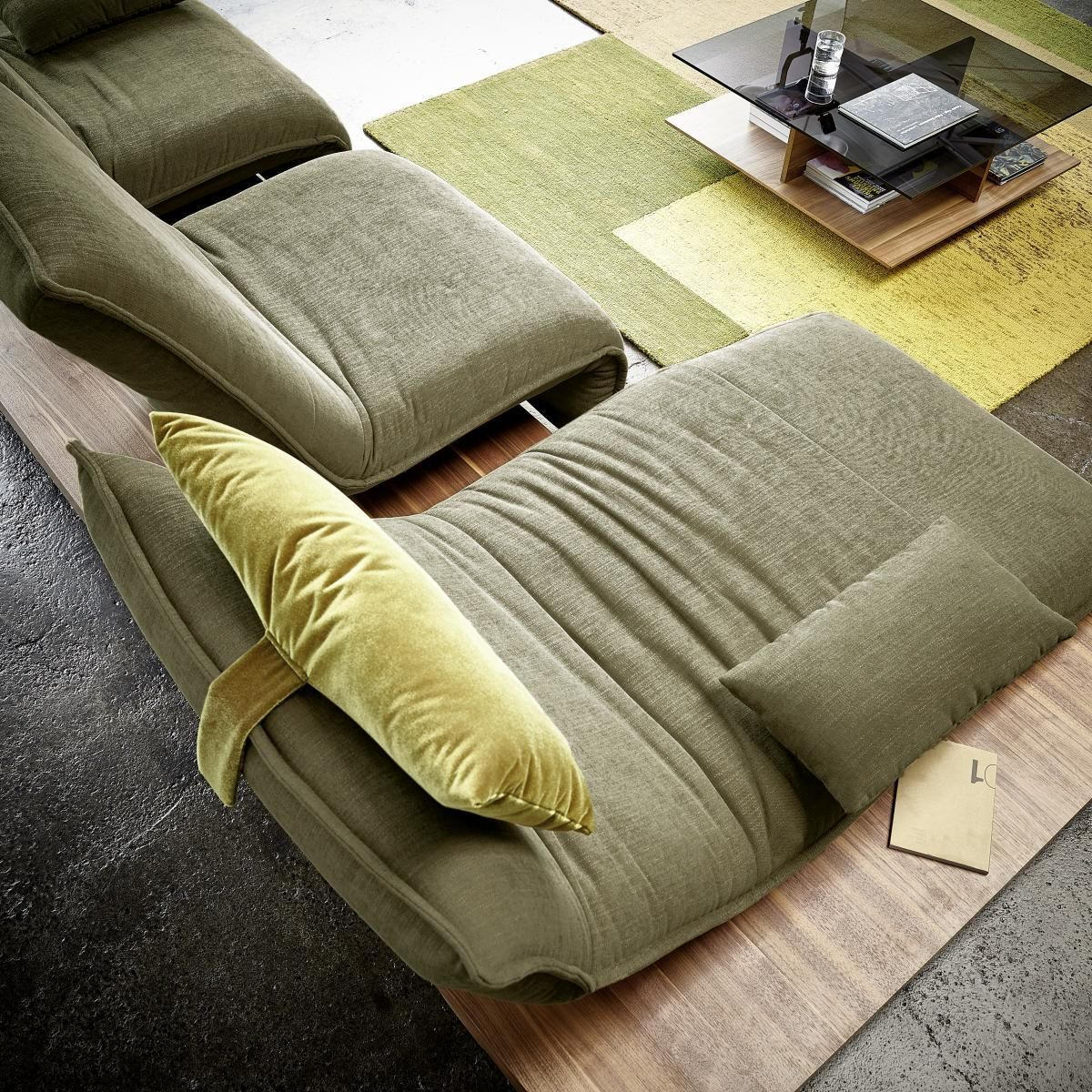 ECKSOFA in Flachgewebe Grün  - Schwarz/Grün, Natur, Holz/Textil (162/320cm) - Koinor