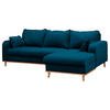 ECKSOFA in Mikrofaser Blau  230/150 cm  - Wengefarben/Blau, Design, Holz/Textil (230/150cm) - Livetastic