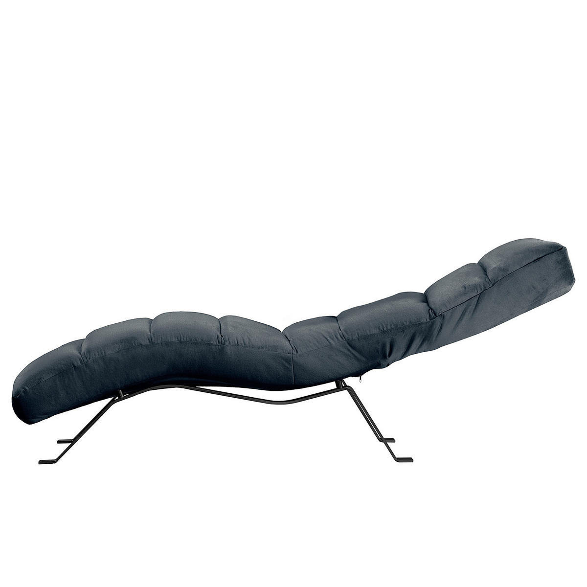 RELAXLIEGE SWING Samt Dunkelblau  - Schwarz/Dunkelblau, Design, Textil/Metall (65/65-95/171cm) - Livetastic