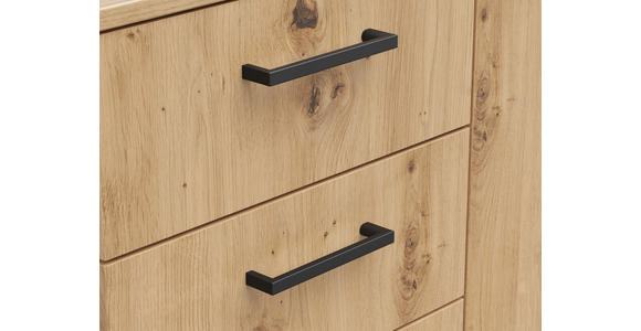 KOMMODE 120/83/40 cm in Eiche Artisan - Anthrazit/Schwarz, MODERN, Holzwerkstoff/Kunststoff (120/83/40cm) - Carryhome