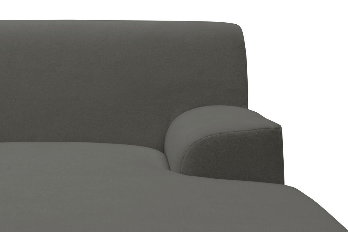 ECKSOFA CAPRI 2 Dunkelgrau Mikrofaser Zierkissen  - Dunkelgrau/Schwarz, Basics, Kunststoff/Textil (241/146cm) - MID.YOU
