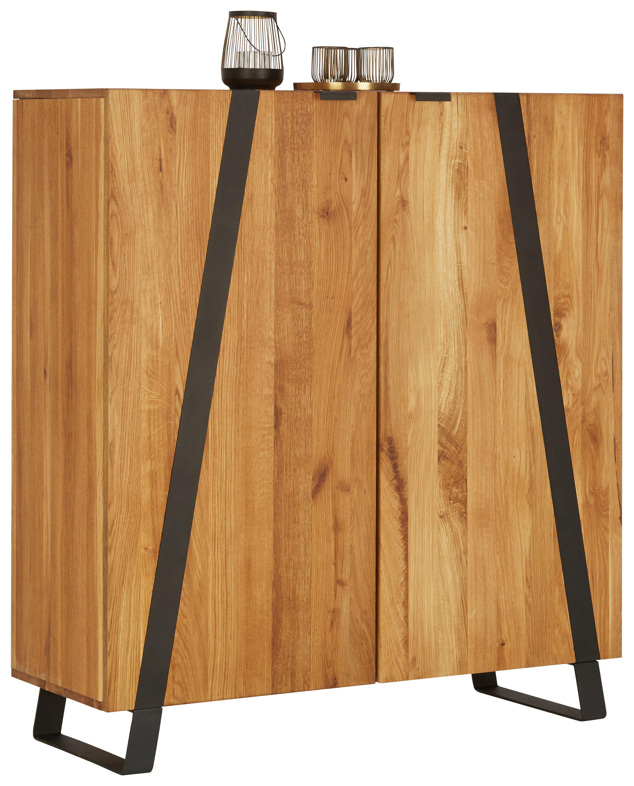 KOMMODE 115/126,5/43 cm  in Eichefarben  - Eichefarben/Schwarz, Trend, Holz/Metall (115/126,5/43cm) - Landscape