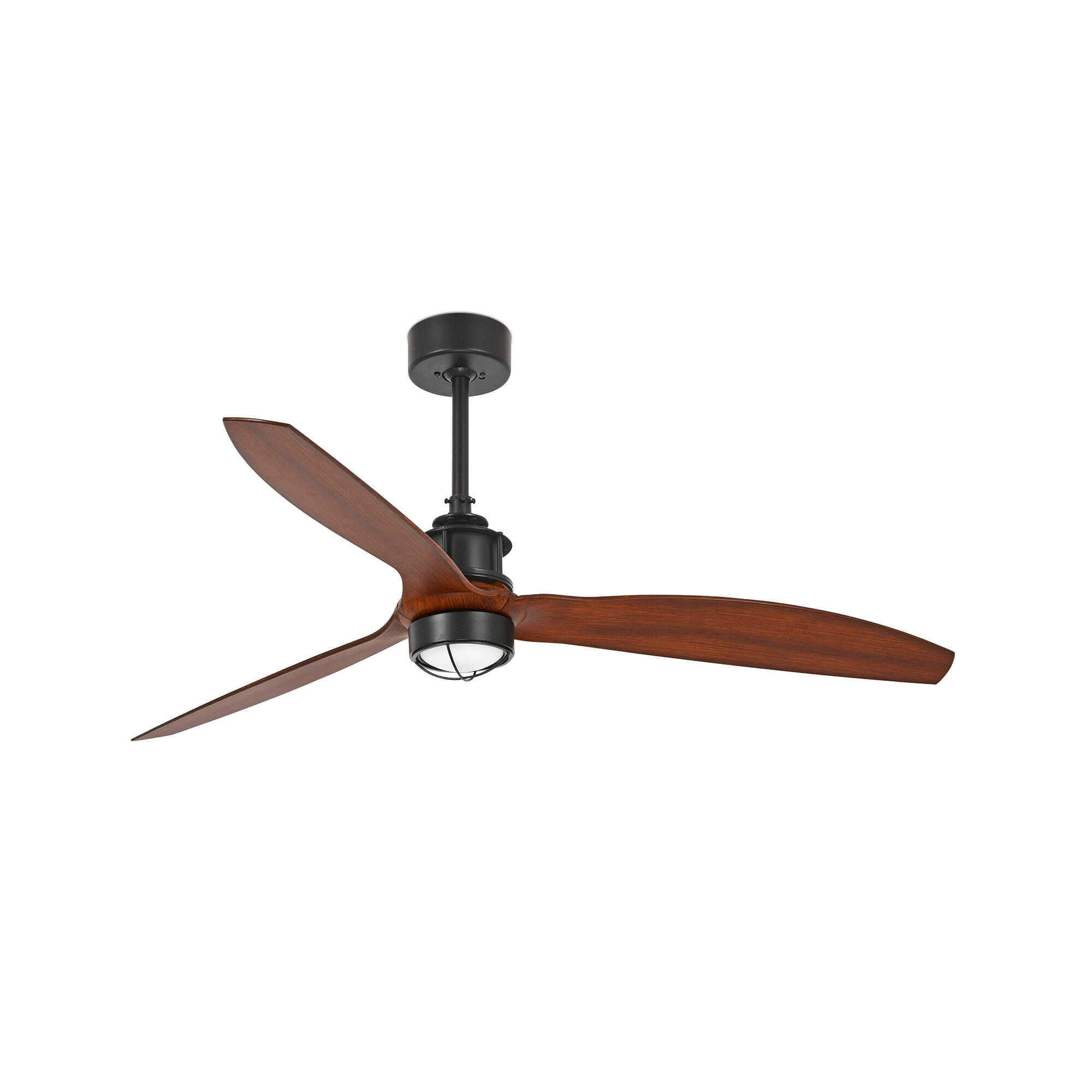 Ventilator mit Beleuchtung - Walnussfarben/Schwarz, KONVENTIONELL, Kunststoff/Metall (128/67.4cm)