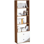 REGAL  60/190/33 cm Weiß, Sonoma Eiche  - Silberfarben/Weiß, Design, Holzwerkstoff/Kunststoff (60/190/33cm) - Carryhome