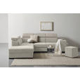 ECKSOFA  in Webstoff Creme  - Creme/Schwarz, KONVENTIONELL, Holz/Textil (244/283cm) - Carryhome