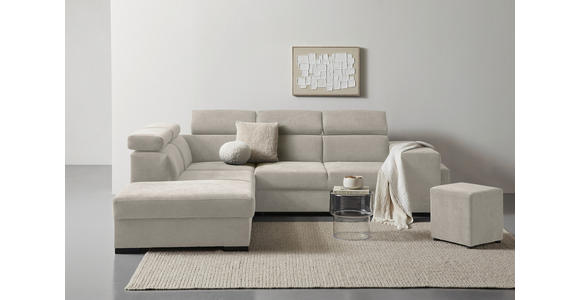 ECKSOFA  in Webstoff Creme  - Creme/Schwarz, KONVENTIONELL, Holz/Textil (244/283cm) - Carryhome