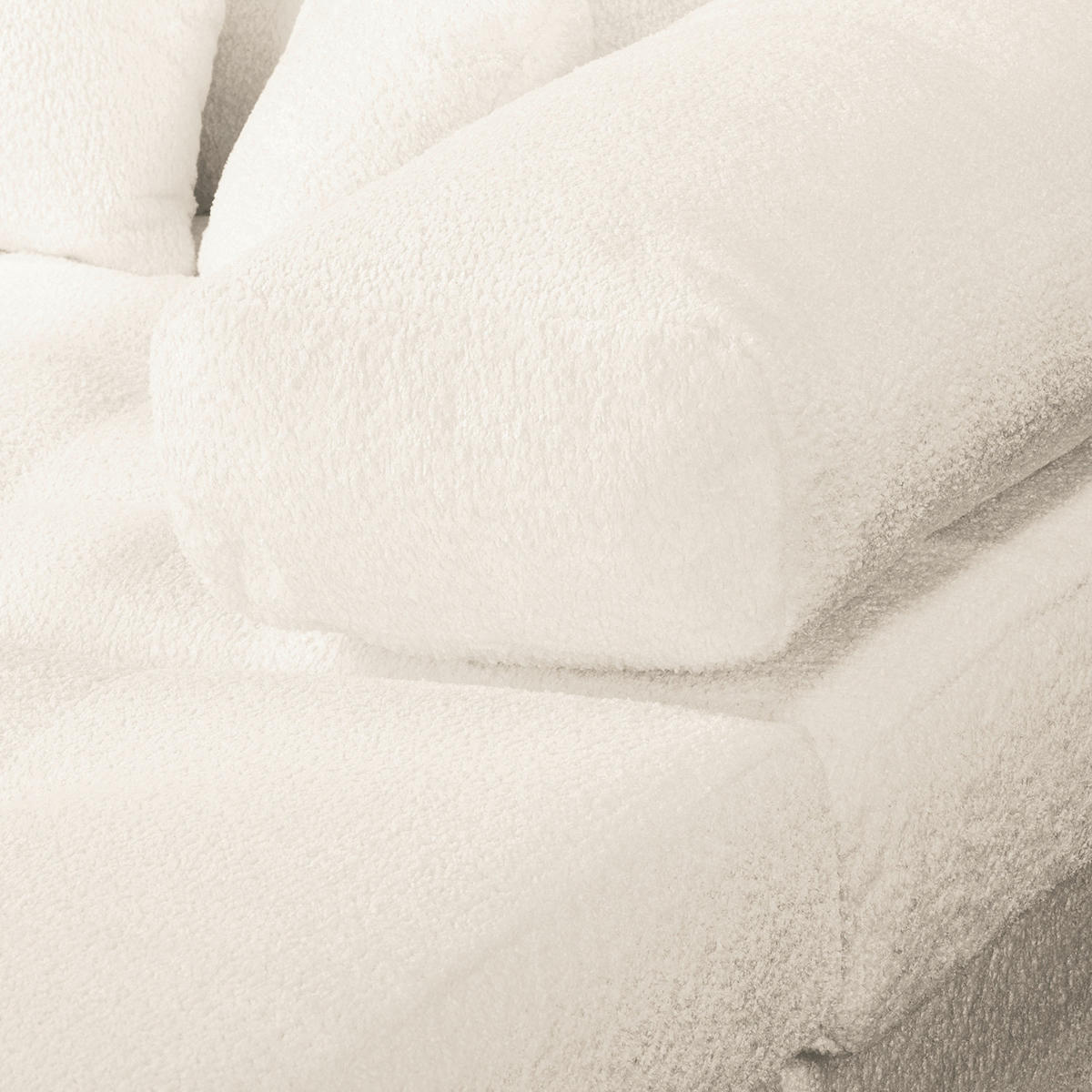 ECKSOFA Naomi Creme Chenille Rückenkissen  - Creme/Schwarz, Design, Kunststoff/Textil (284/243cm) - P & B