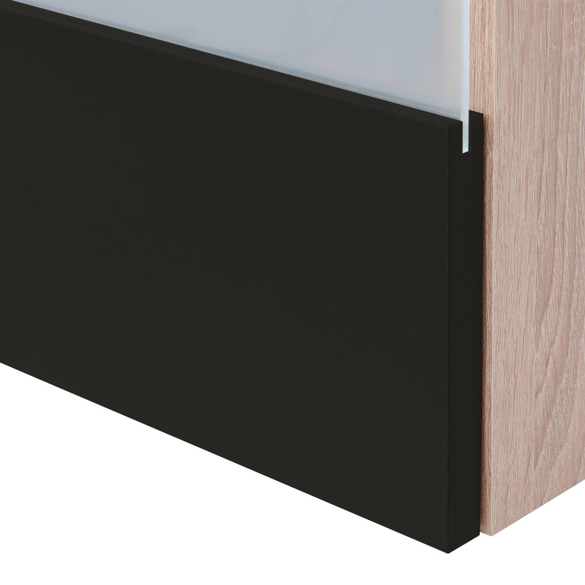 KÜCHENBLOCK 310 cm   in Schwarz, Eichefarben  - Eichefarben/Schwarz, Basics, Holzwerkstoff (310cm) - Respekta