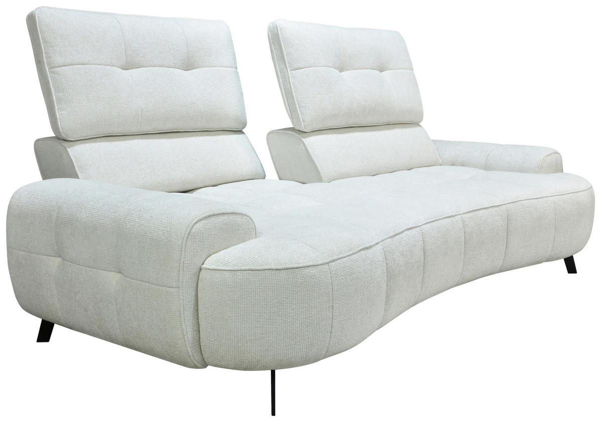2-SITZER-SOFA Chenille Creme  - Creme/Schwarz, Design, Kunststoff/Textil (230/84/104/111/122cm) - Livetastic
