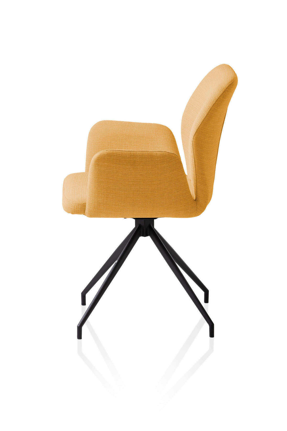 OTOČNÁ STOLIČKA, tkaná textília, žltá - čierna/žltá, Modern, kov/textil (59/88/58cm) - Livetastic