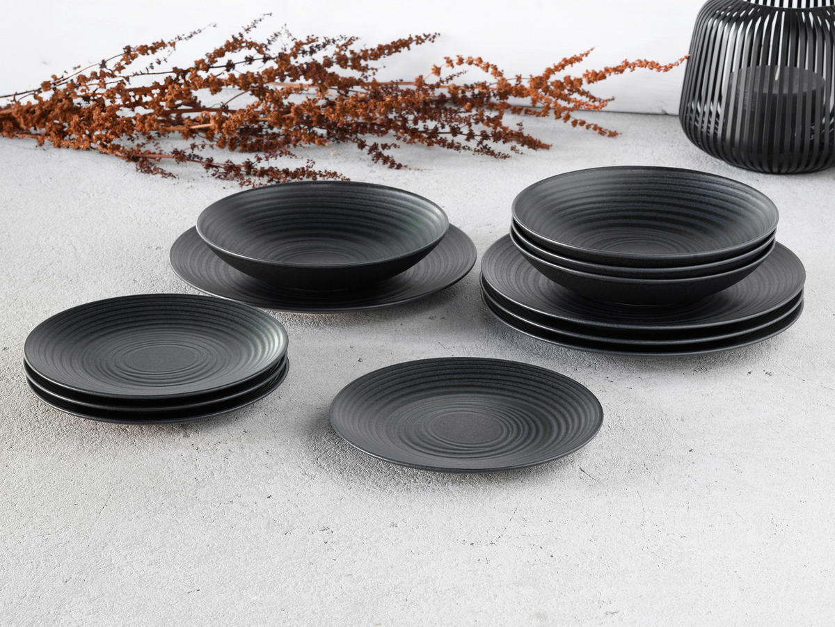 SERVIS Lava Stone 12 delar  - svart, Trend, keramik - Creatable