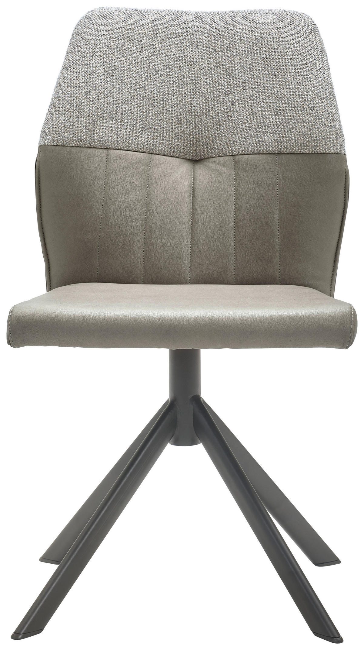 STUHL  in Lederlook, Webstoff  - Schwarz/Grau, Konventionell, Textil/Metall (49,5/87/62,5cm) - Valdera