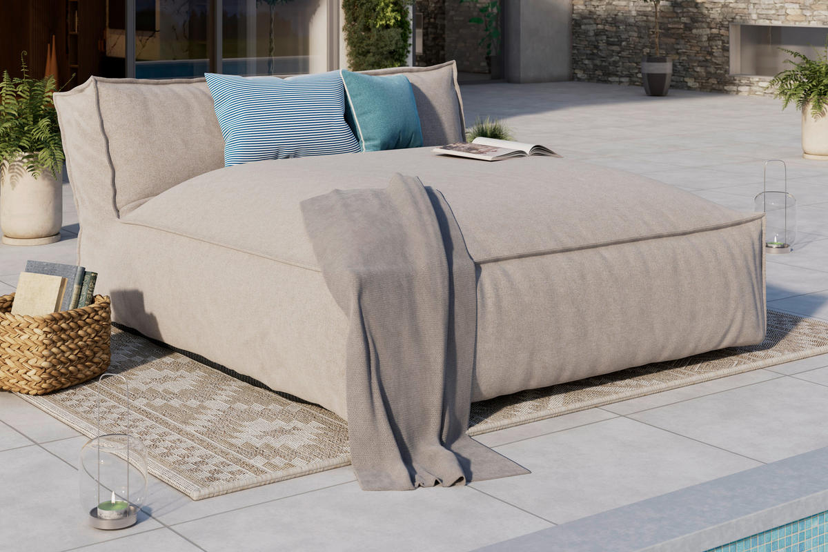 LOUNGESOFA 146/80/175 cm  - Beige, MODERN, Textil (146/80/175cm) - Ambia Garden