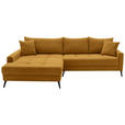 ECKSOFA  in Cord Currygelb  173/280 cm  - Currygelb/Schwarz, KONVENTIONELL, Textil/Metall (173/280cm) - Hom`in