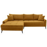 ECKSOFA  in Cord Currygelb  173/280 cm  - Currygelb/Schwarz, KONVENTIONELL, Textil/Metall (173/280cm) - Hom`in