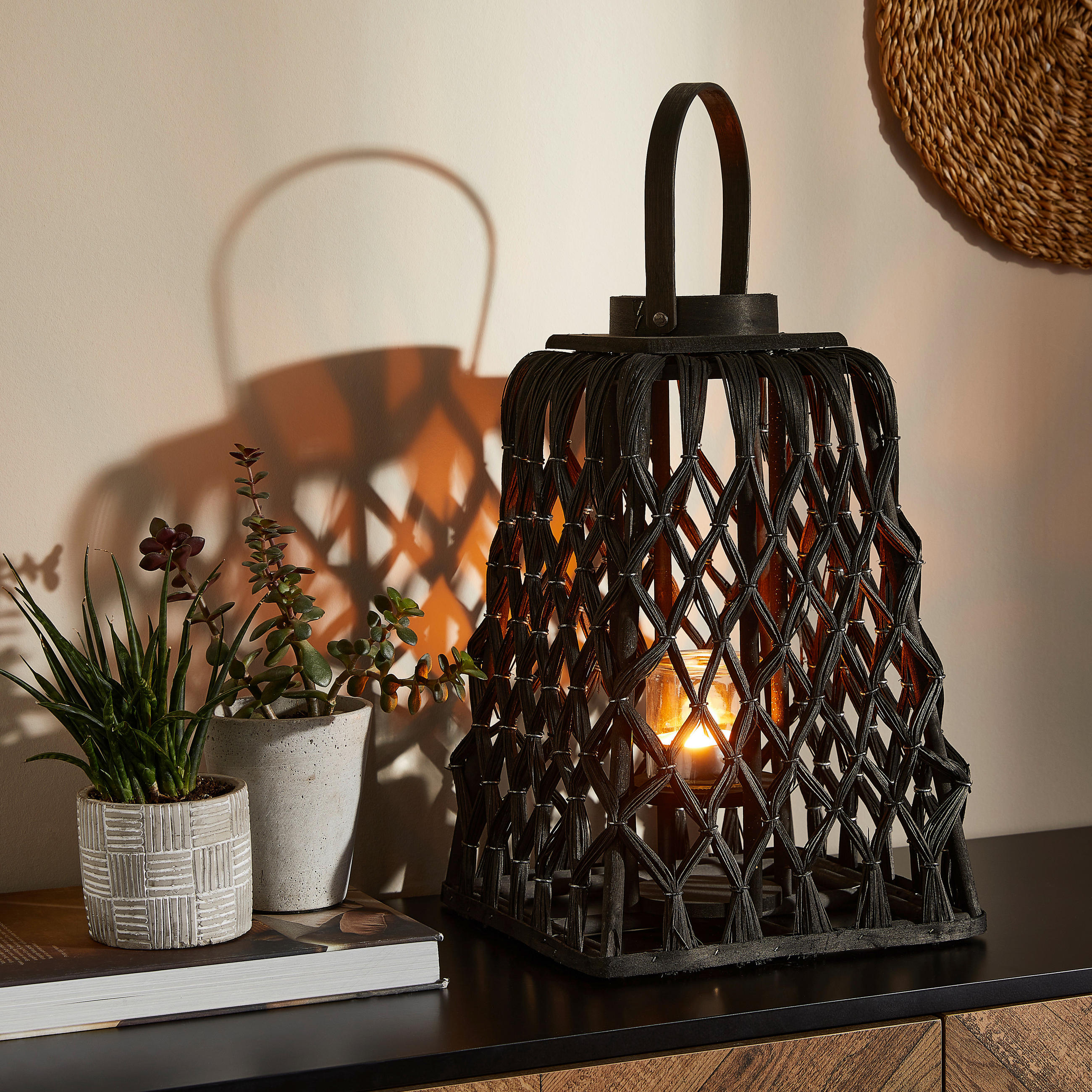 LATERNE - Schwarz, Trend, Holz (40cm)
