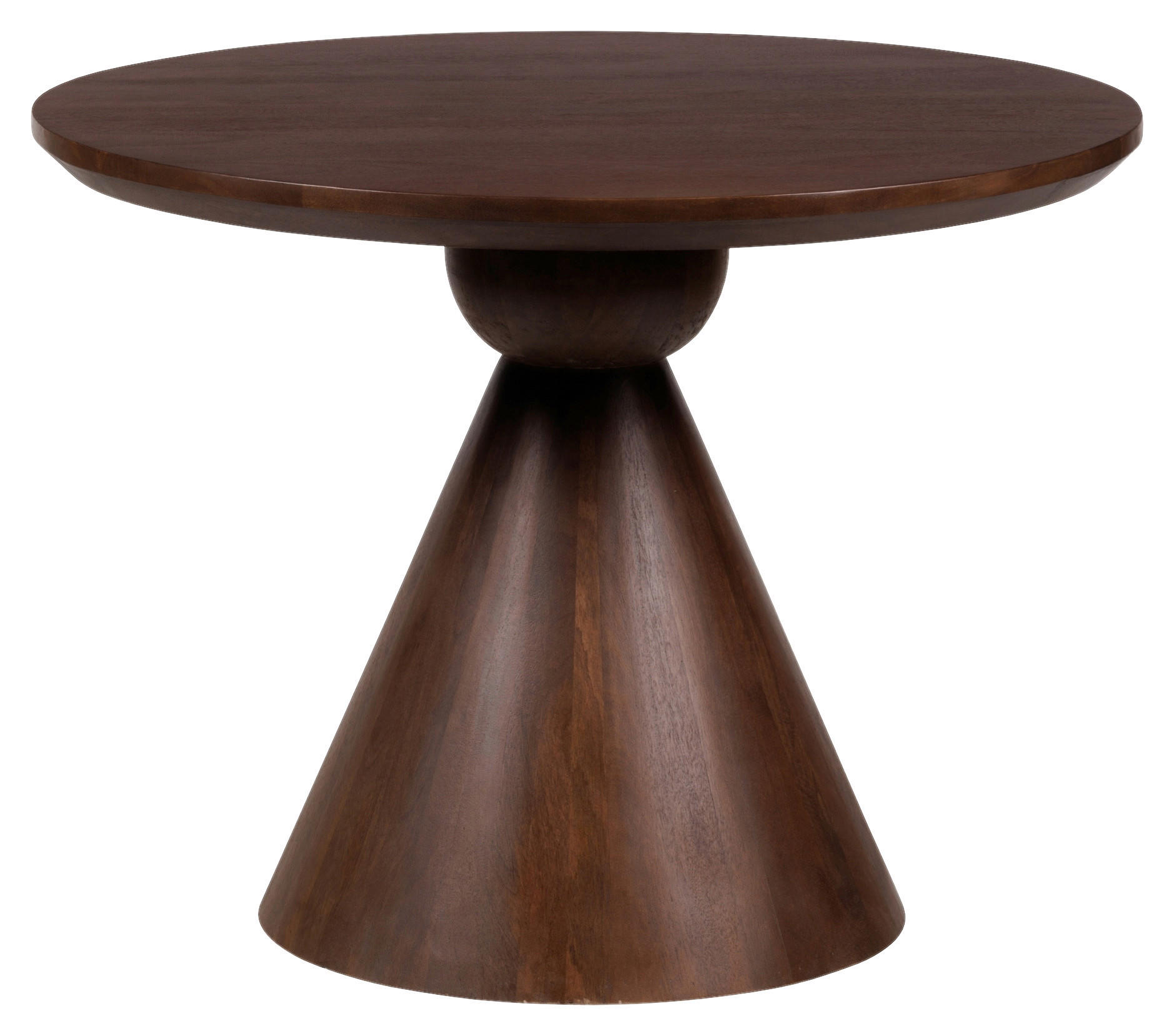 ESSTISCH Echtholz  Holz schnell aufzubauende und stabile Arbeitsfläche rund Walnussfarben  - Walnussfarben, MODERN, Holz (100cm) - Livetastic