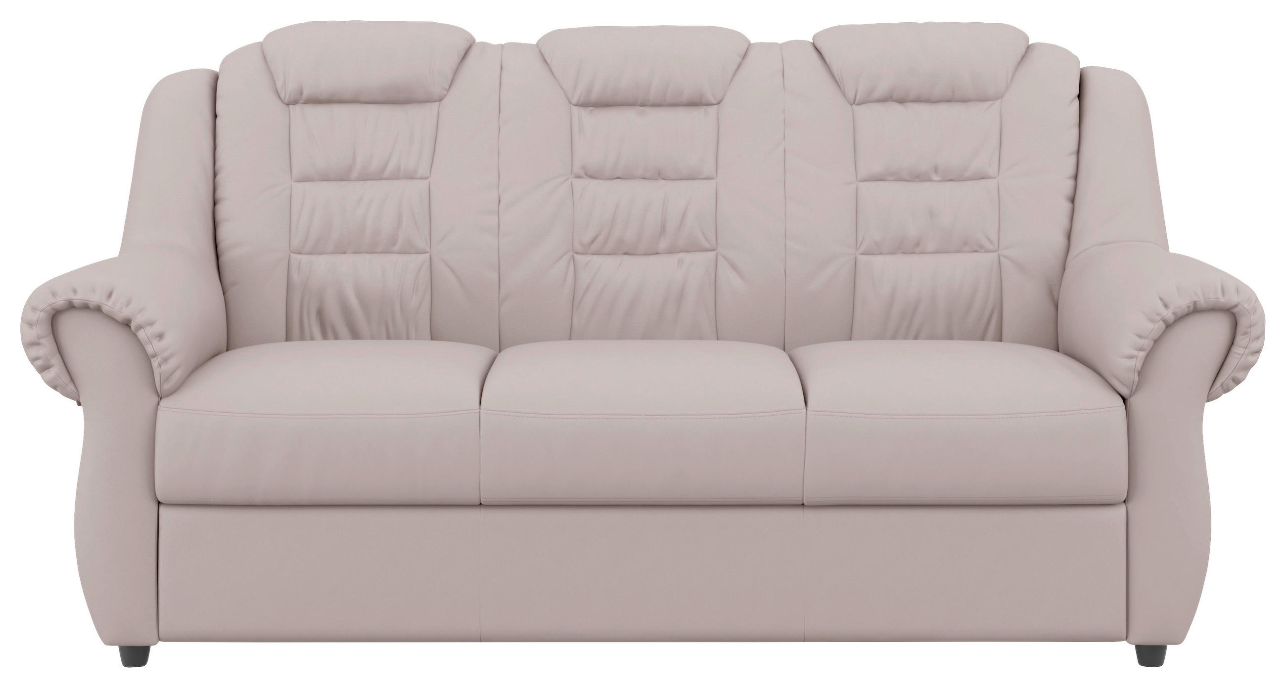 3-SITZER-SOFA Lederlook Hellgrau  - Hellgrau/Schwarz, KONVENTIONELL, Kunststoff/Textil (196/102/101cm) - Livetastic