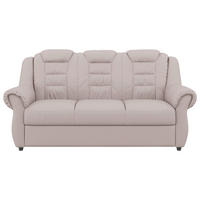 3-SITZER-SOFA Lederlook Hellgrau  - Hellgrau/Schwarz, KONVENTIONELL, Kunststoff/Textil (196/102/101cm) - Livetastic