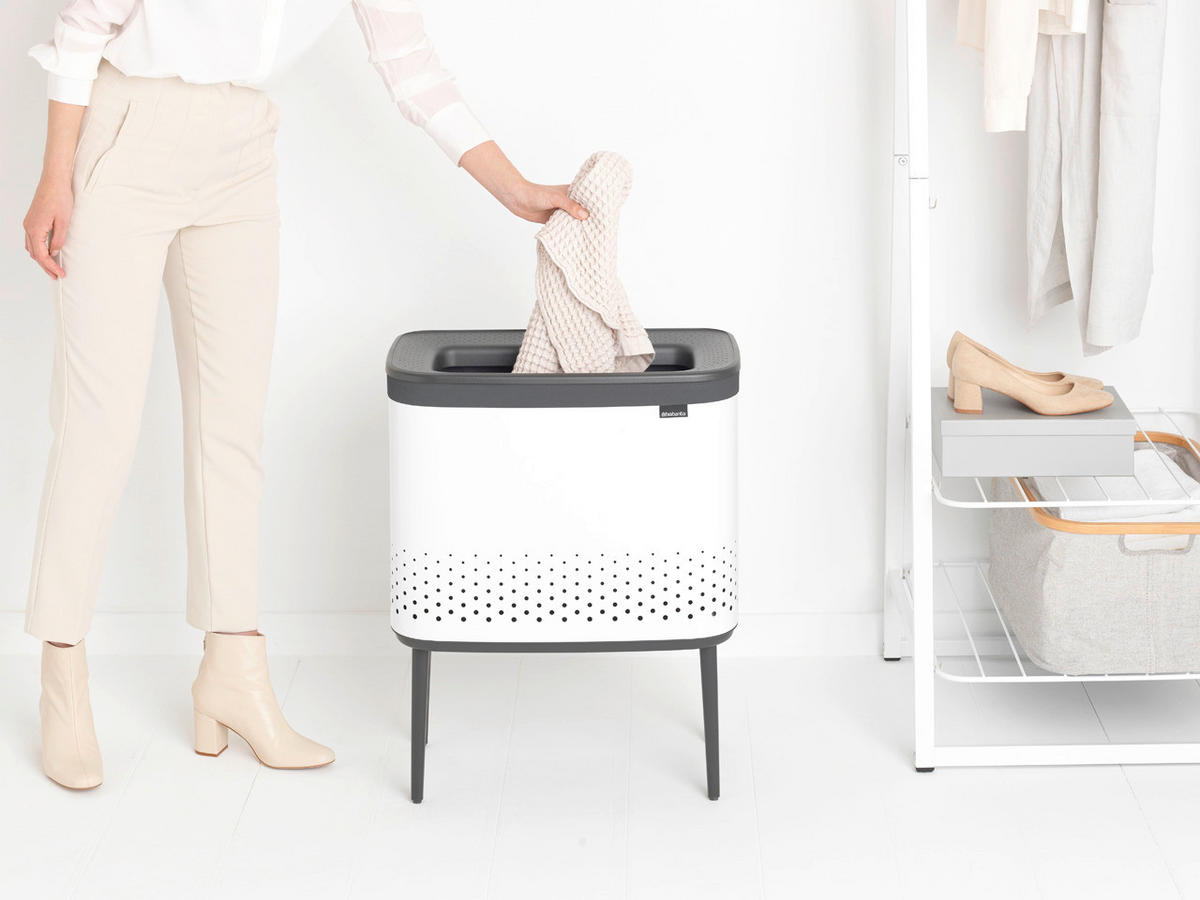 WÄSCHETONNE - Weiss, Basics, Kunststoff/Metall (54/67/32cm) - Brabantia