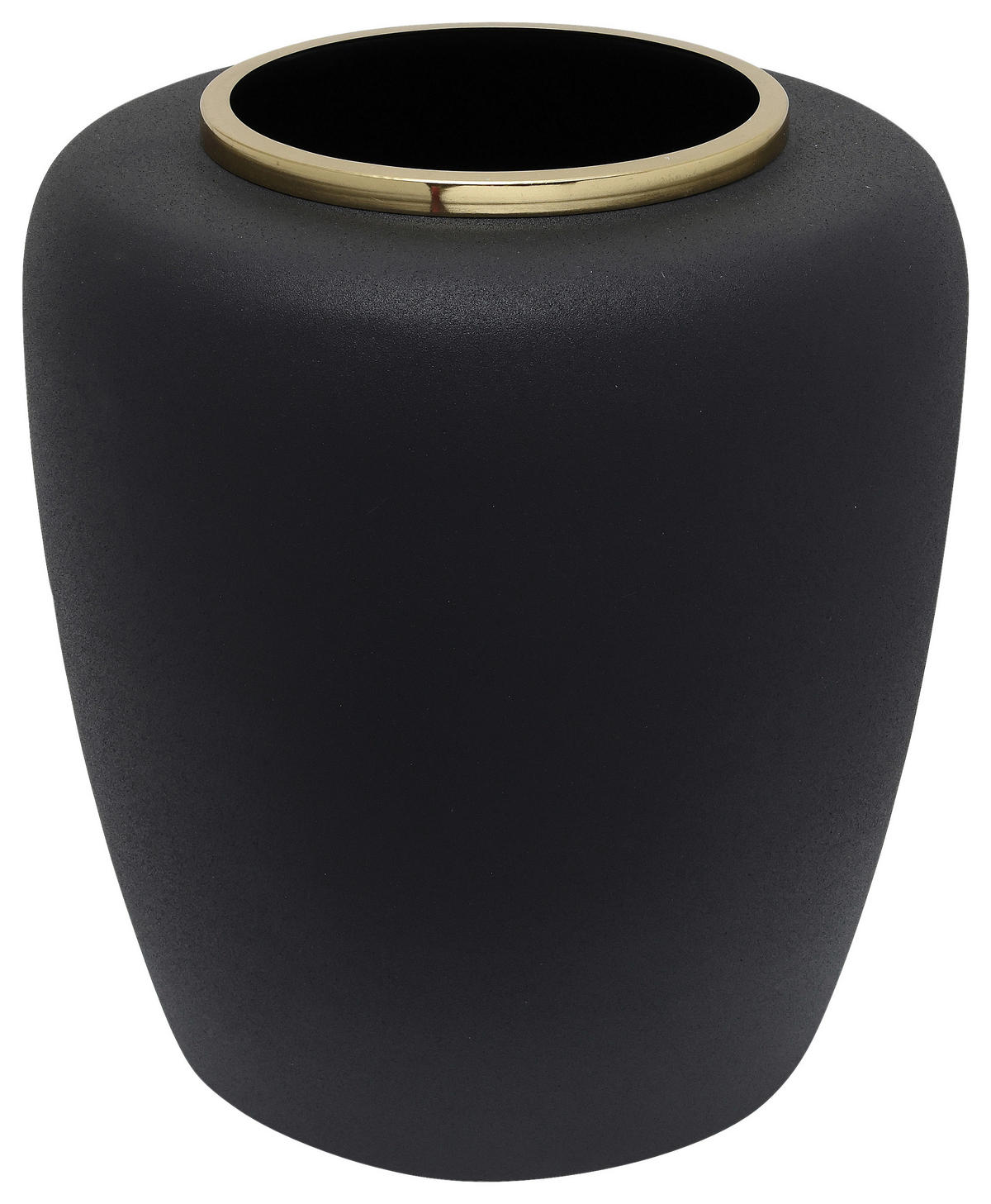 VASE  - Goldfarben/Schwarz, Trend, Metall (33.5/35cm) - Kayoom