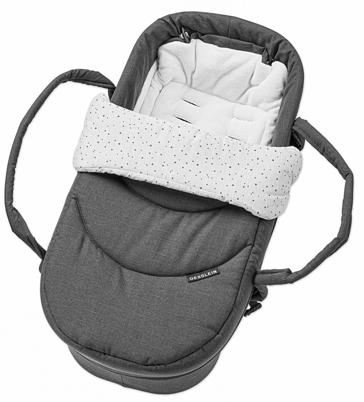 KINDERWAGENSET F4 Air+  - Dunkelgrau/Hellgrau, Basics, Textil/Metall (110/58/112cm) - Gesslein