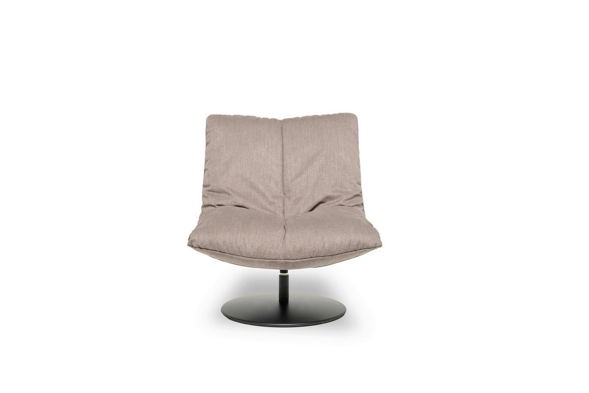 SESSEL in Flachgewebe Taupe  - Taupe/Schwarz, MODERN, Textil/Metall (86/92/99cm) - Designwerk