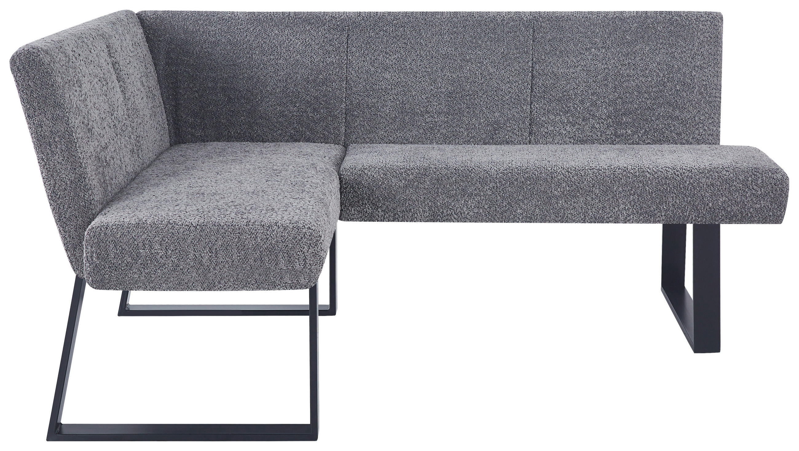 ECKBANK 130/160 cm  in Grau  - Schwarz/Grau, KONVENTIONELL, Textil/Metall (130/160cm) - MID.YOU