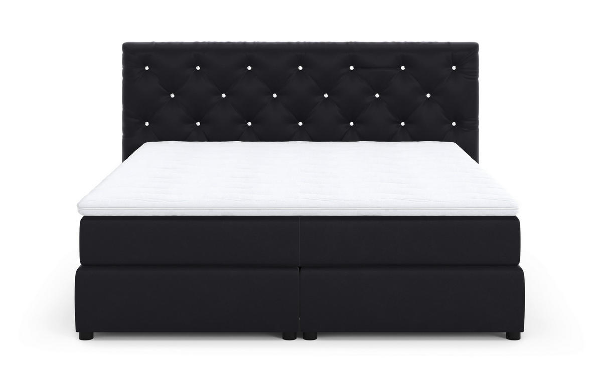 BOXSPRINGBETT 140/200 cm  in Schwarz  - Schwarz, Holzwerkstoff/Textil (140/200cm) - MID.YOU