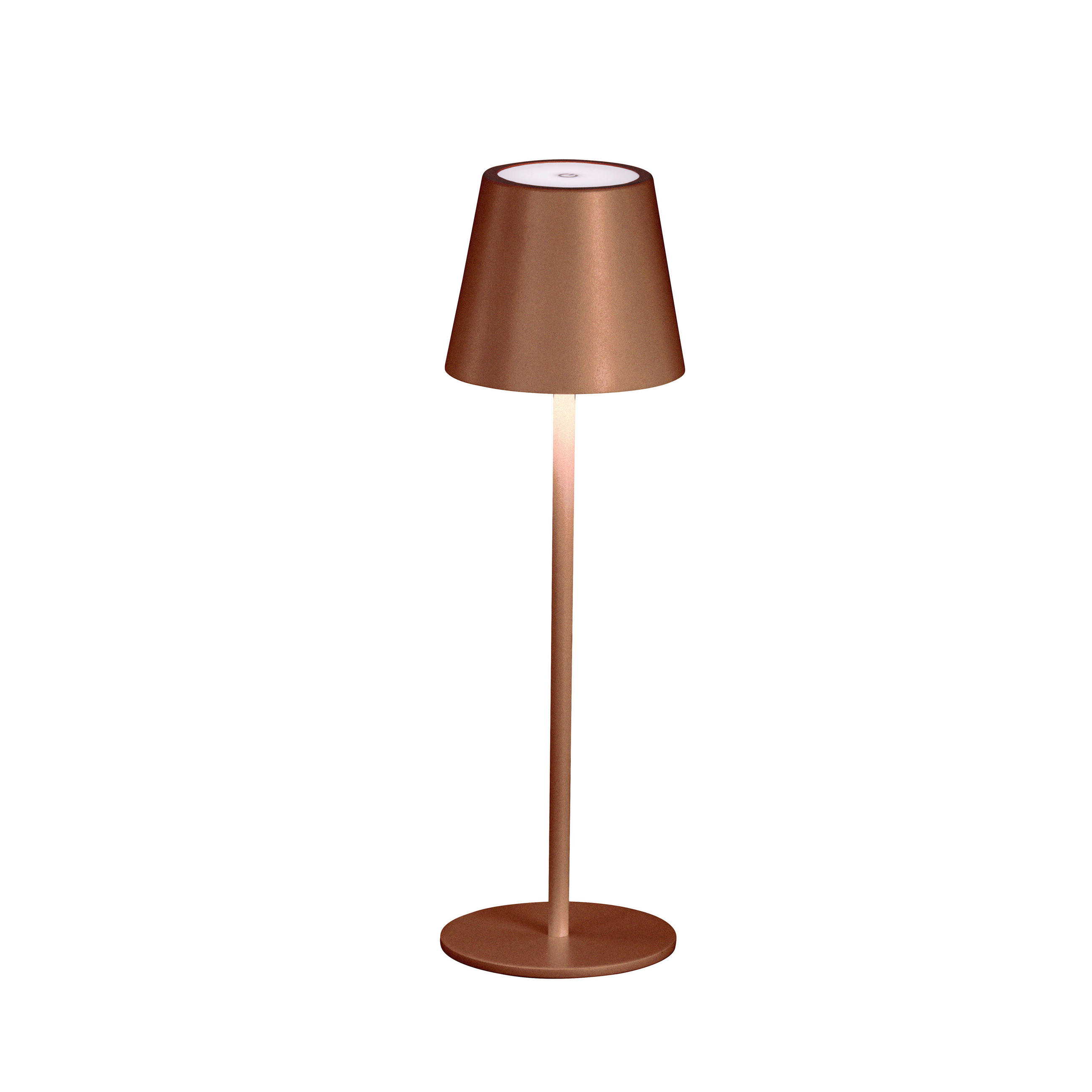 AKKU-TISCHLEUCHTE Viletto 11/36,5 cm - Rostfarben, KONVENTIONELL, Metall (11/36,5cm)