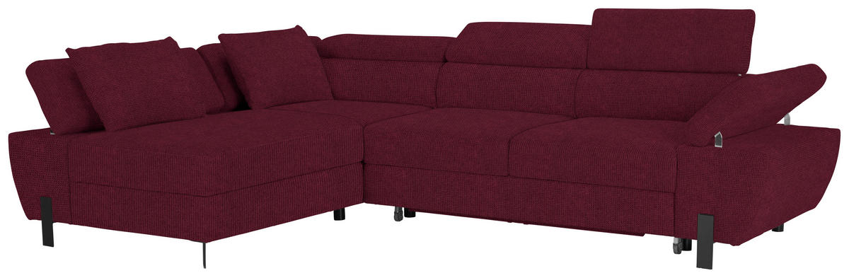 HÖRNSOFFA i vävt tyg bordeaux  - bordeaux/svart, Modern, metall/textil (189/287cm) - MID.YOU