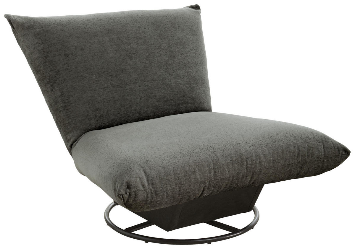 RELAXSESSEL Bouclé    - Anthrazit/Schwarz, Design, Textil/Metall (100/78/96cm) - Livetastic