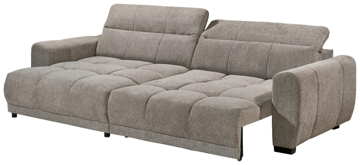 ECKSOFA HUNTER Taupe Mikrofaser  - Taupe/Schwarz, Basics, Kunststoff/Textil (170/297cm) - Livetastic